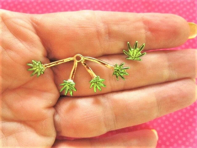 Pot marijuana leaf green ear jackets Worn as Stud or Jacket