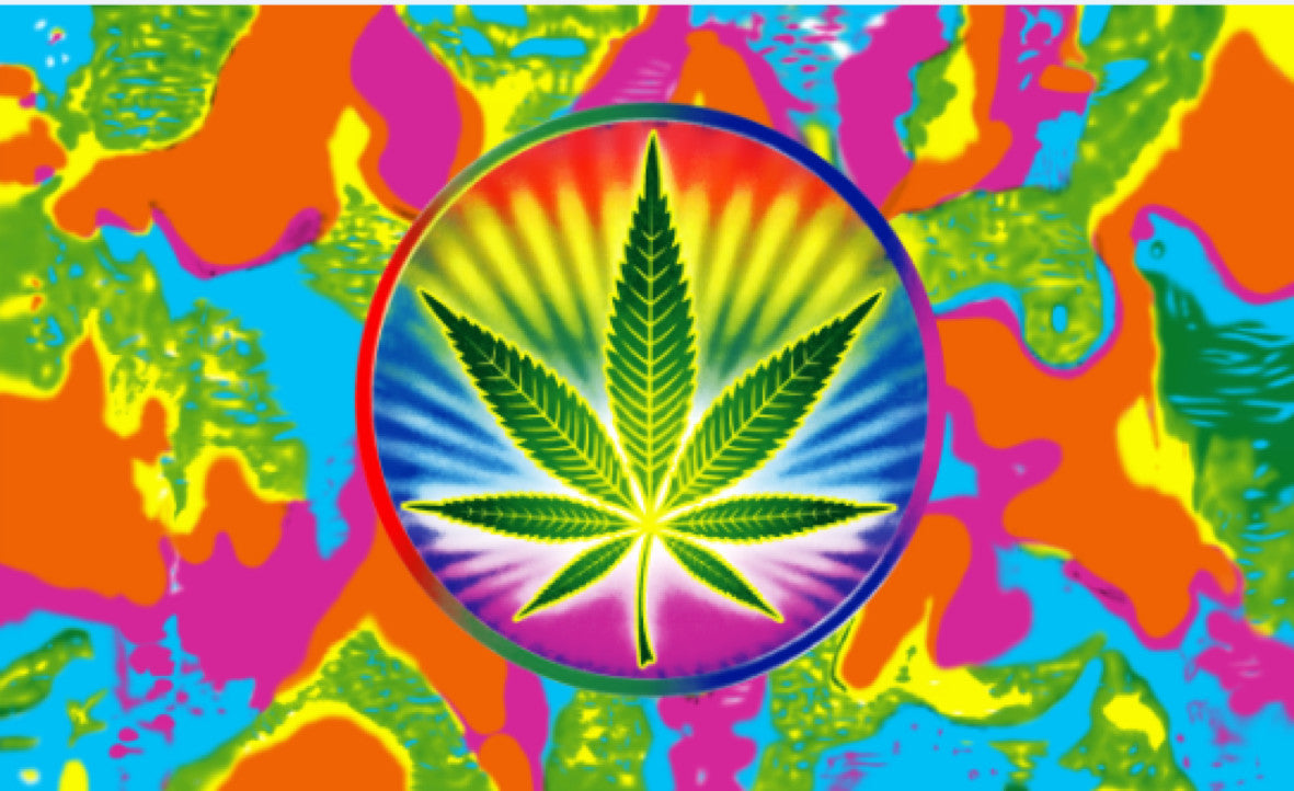 Marijuana Tye Dye Rainbow Weed Leaf Cannabis Peace Flag 3x5 Nylon