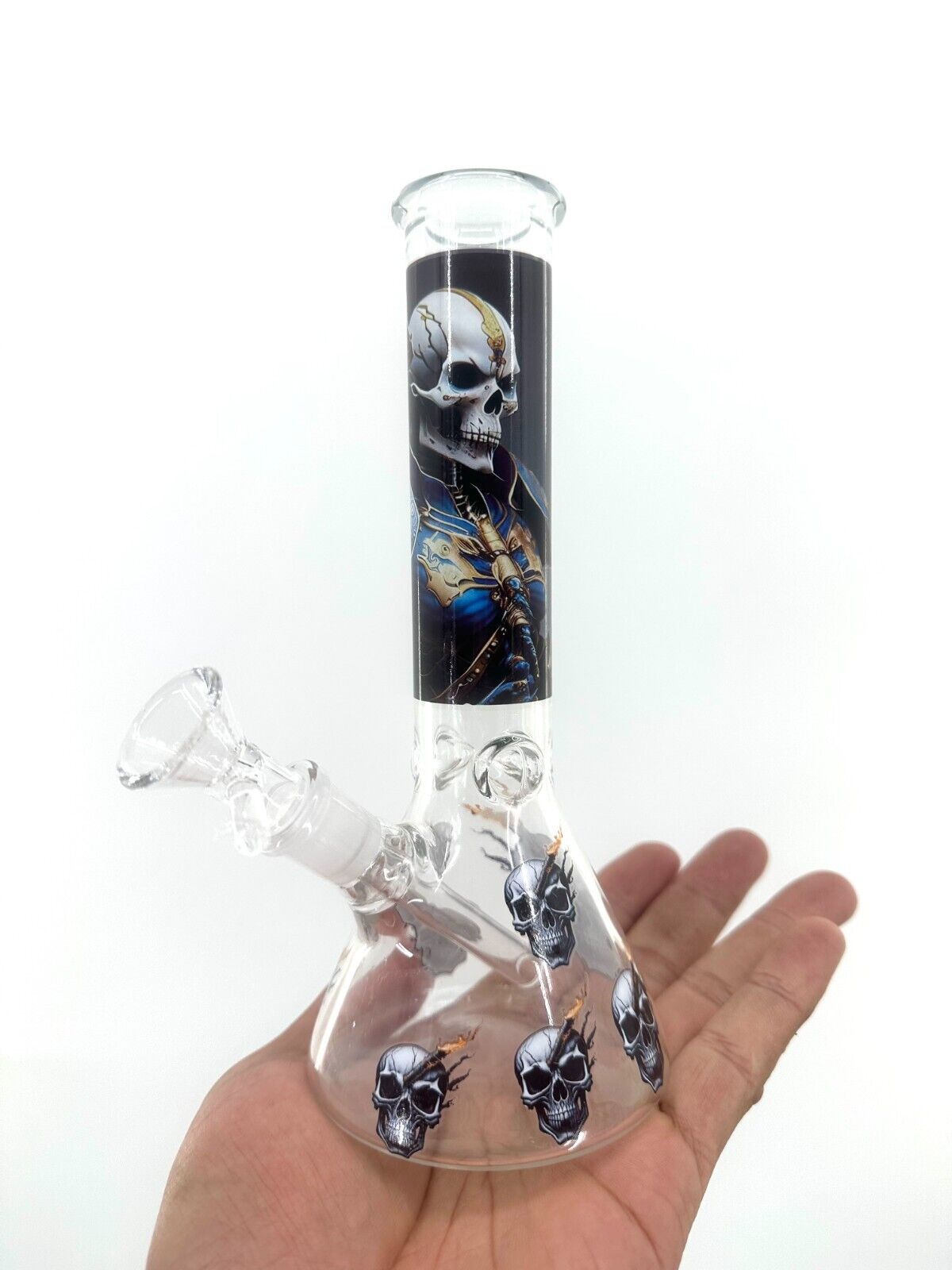 8" Black Water Pipe Bong Glass Bongs Waterpipe
