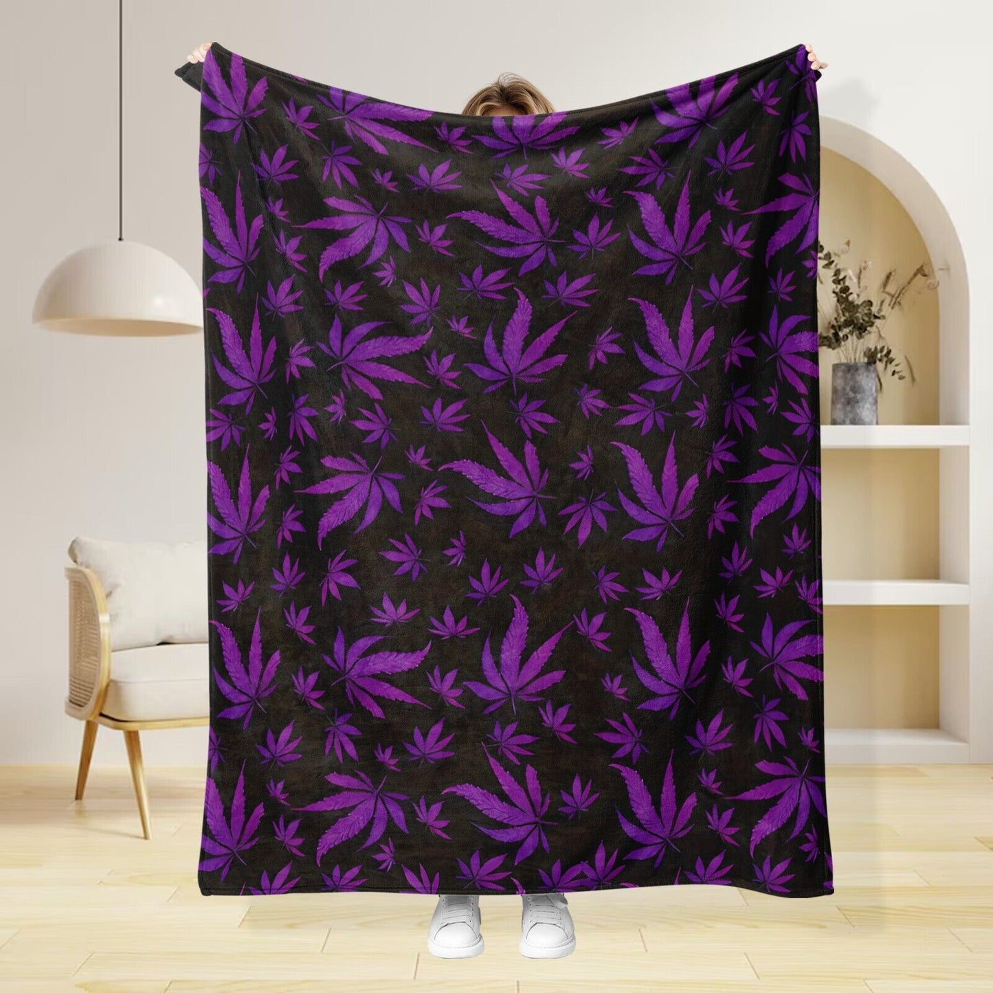 Leaf Microplush Fleece Flannel Throw Blanket Lightweight Soft 30x40 50x60 60x80