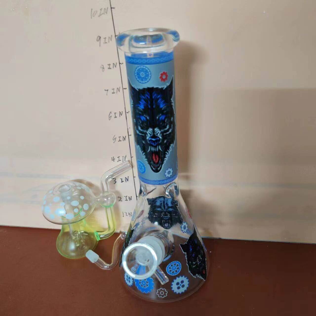 Smoking Water Pipe Glow In the Dark Bong + Glow Glass Hookah Mushroom Bubbler - Maryjanes Bong Shop