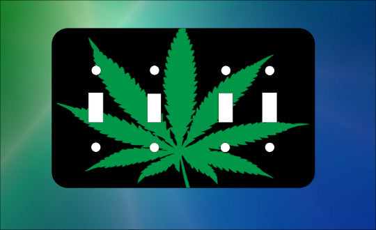 marijuana Cannabis Weed Kush ganja dope splif Metal switch covers