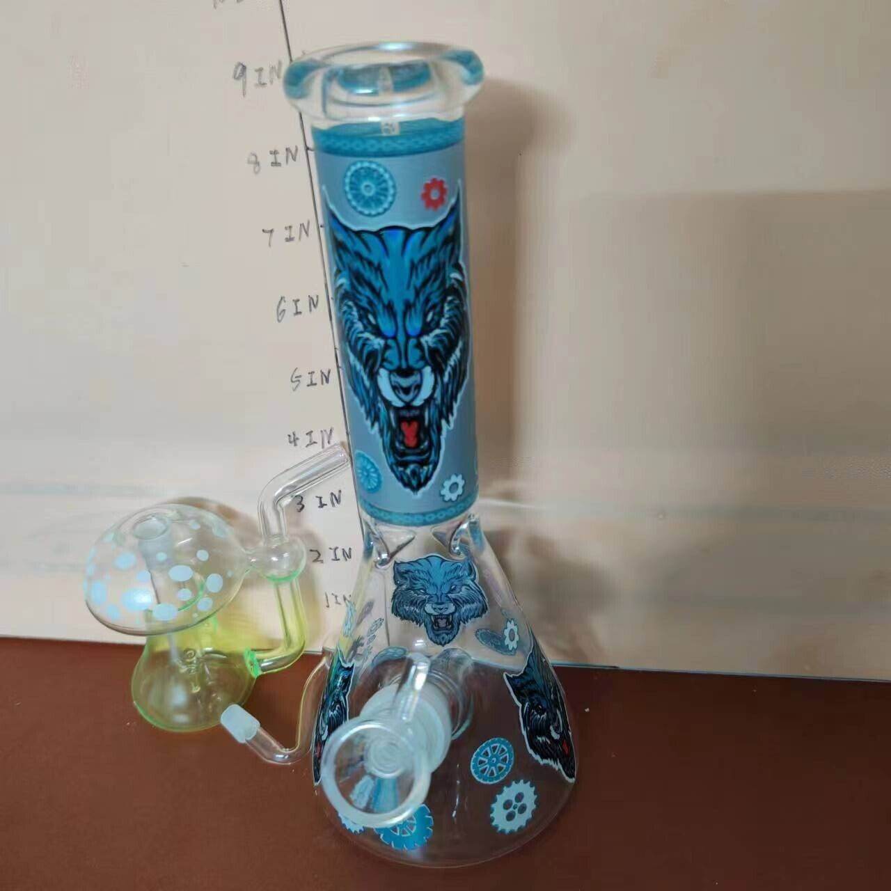 Smoking Water Pipe Glow In the Dark Bong + Glow Glass Hookah Mushroom Bubbler - Maryjanes Bong Shop