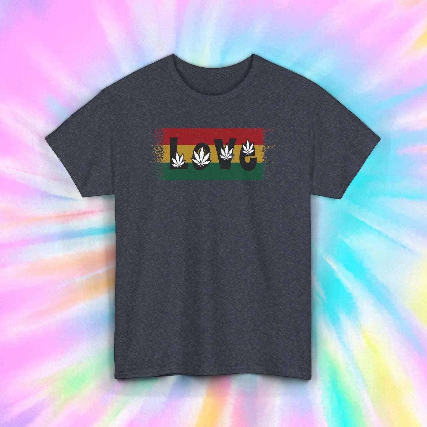 Love Cannabis Weed Leaf T-Shirt | Rasta Style Marijuana Gift | S-5XL 10 Colors