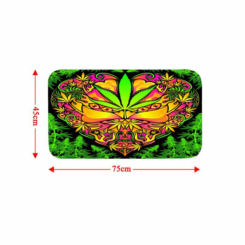 Psychedelic Weed Art Shower Curtain Set Bathroom Mat Non-Slip Toilet Lid Cover