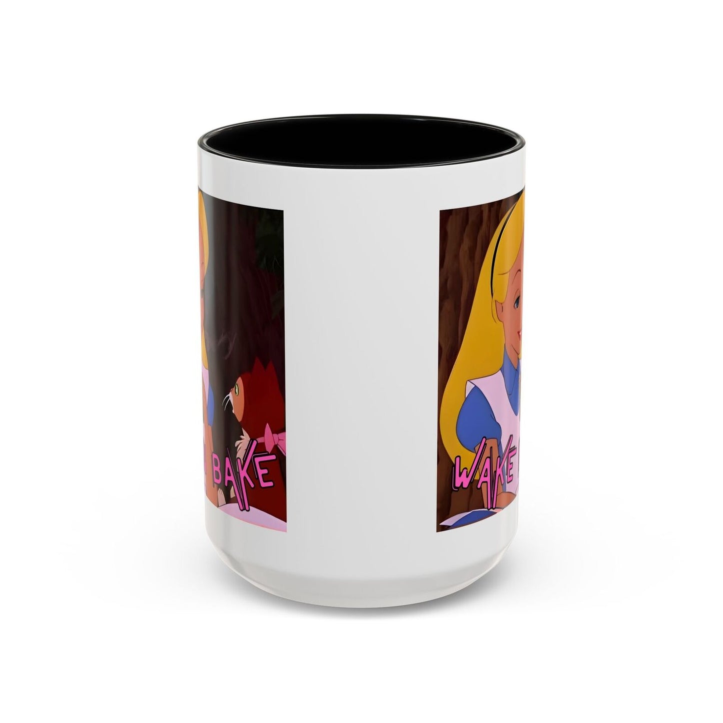 WAKE N BAKE Retro Coffee Mug (11, 15oz) Cartoon Alice Smoking Joint Vintage 420
