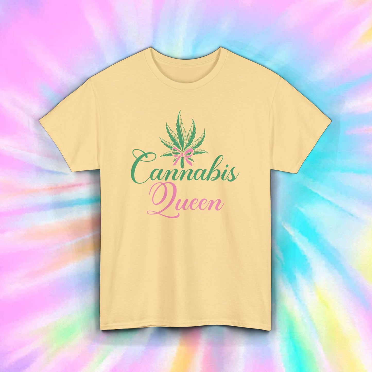 Cannabis Queen Pink Green Marijuana Leaf Funny Pot Stoner Shirt S-5XL 12 colors