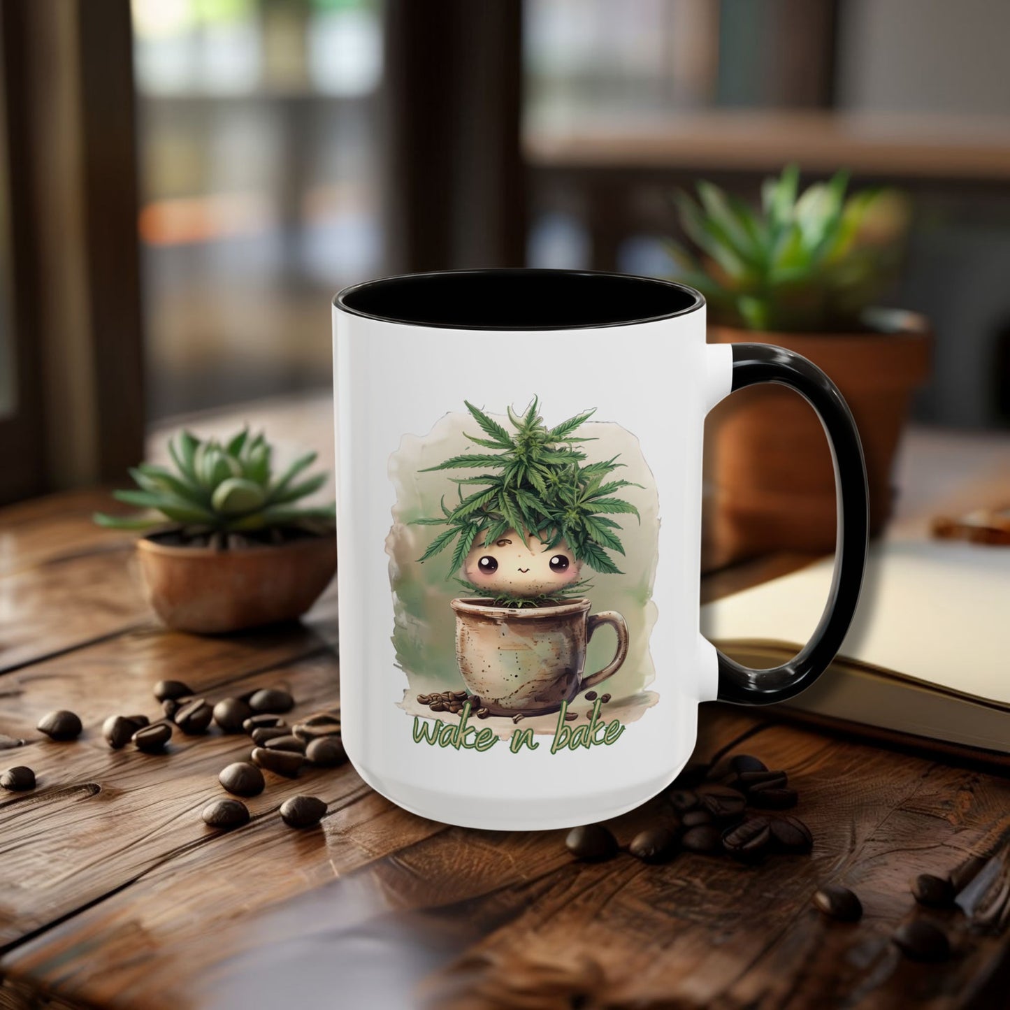 WAKE n BAKE Mug Cute Turnip Weed Cup 420 Coffee Lover Gift GenX Cannabis Stoner