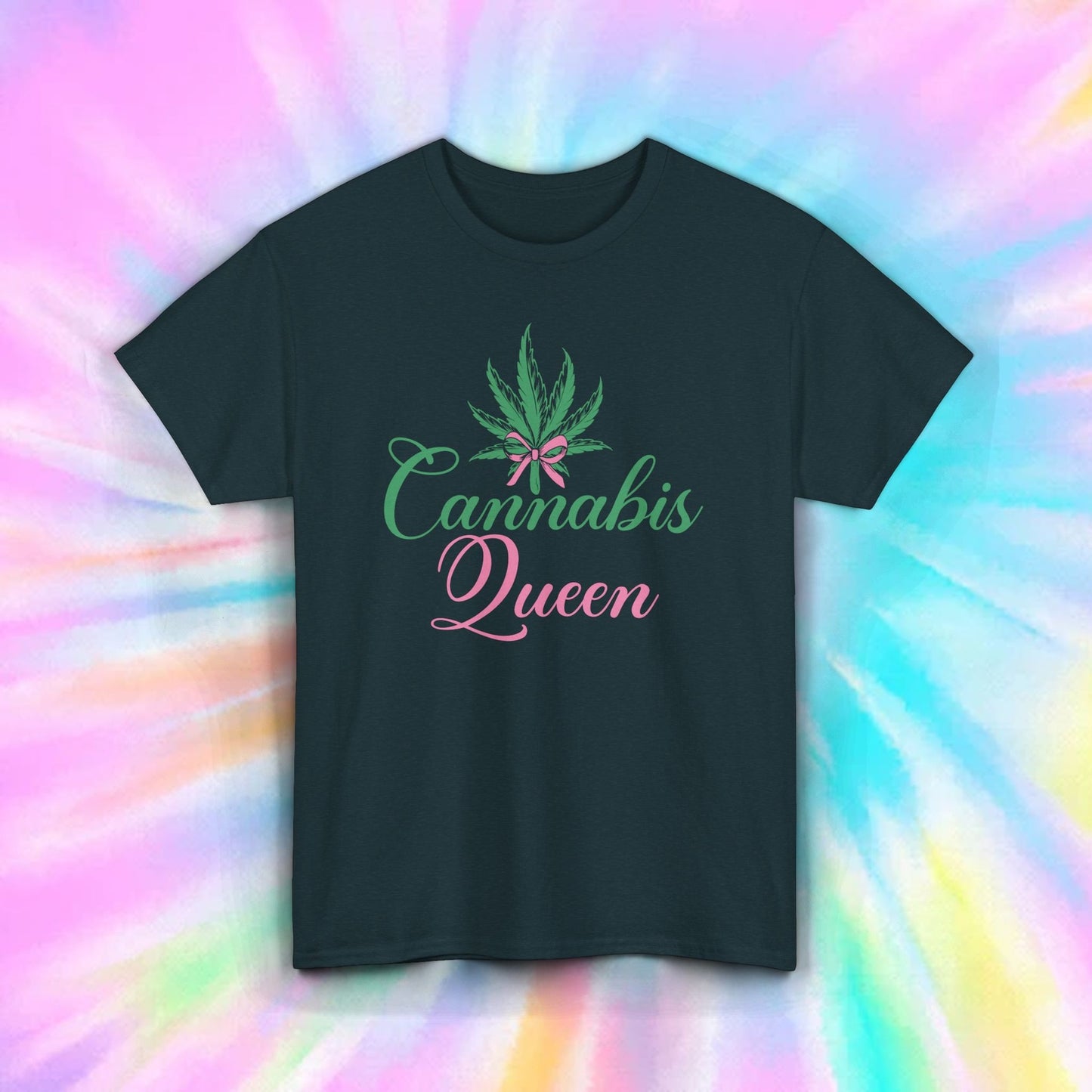 Cannabis Queen Pink Green Marijuana Leaf Funny Pot Stoner Shirt S-5XL 12 colors