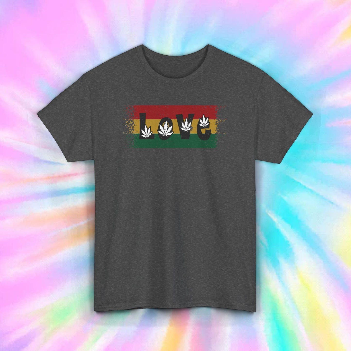 Love Cannabis Weed Leaf T-Shirt | Rasta Style Marijuana Gift | S-5XL 10 Colors