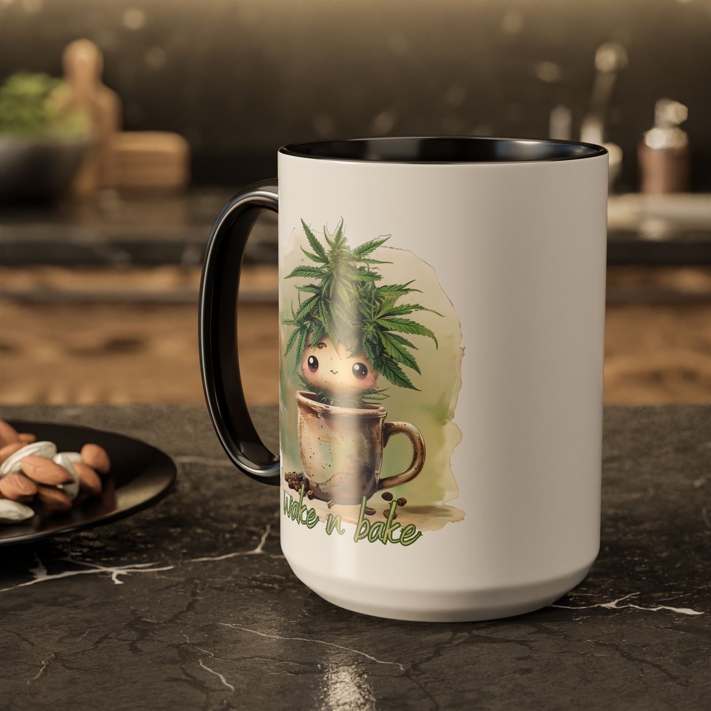 WAKE n BAKE Mug Cute Turnip Weed Cup 420 Coffee Lover Gift GenX Cannabis Stoner