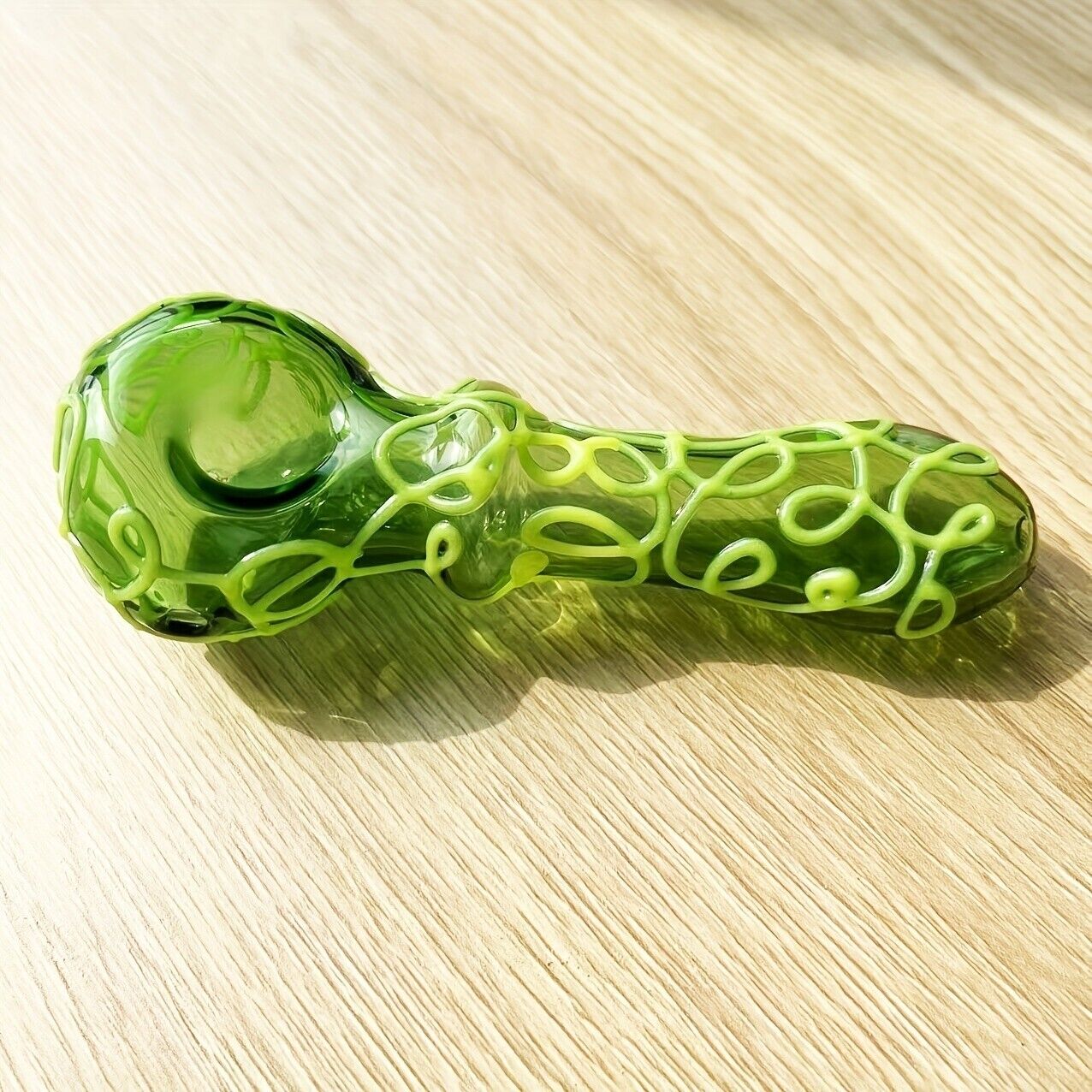 Luminous Glass Smoking Pipe, 4.72" Luminous Twisted Wire Glass Tobacco Pipes, Po