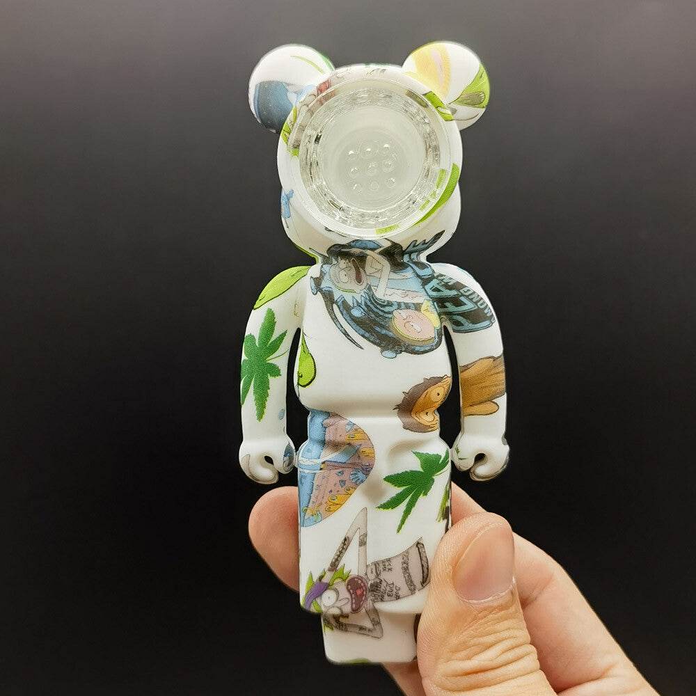 4 inch Silicone Pipes Angry Bear Shape Hand Pipe Smoking Hand Bong + Bowl US - Maryjanes Bong Shop