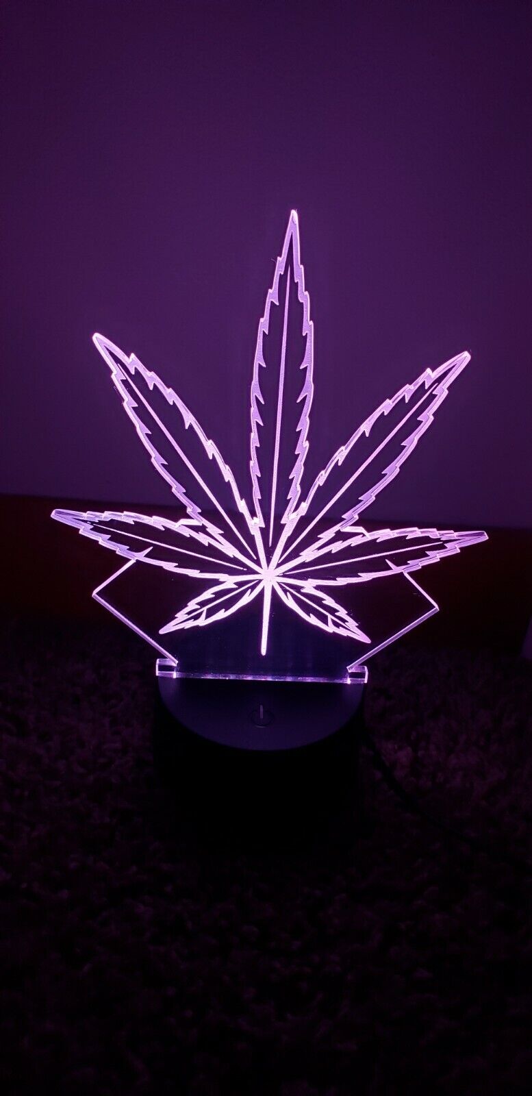 Pot Leaf 3D LED Night Light 16 Color Changing Acrylic Decor W/ Remote