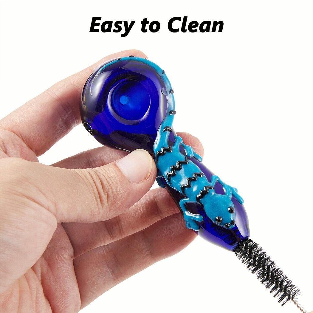 4" Gecko Style Tobacco Smoking Glass Pipe Collectible Handmade Pipes with Box