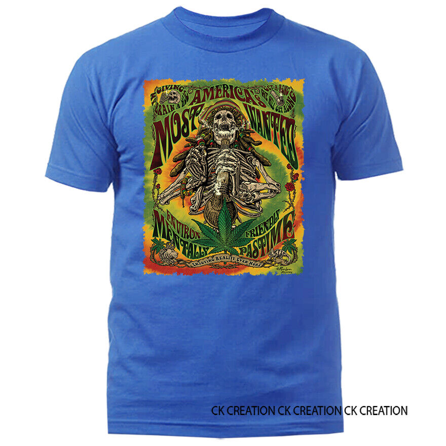 Most Wanted Marijuana Weed Pot Cannabis Graphic T-shirt 13 Colors sizes S to 5XL