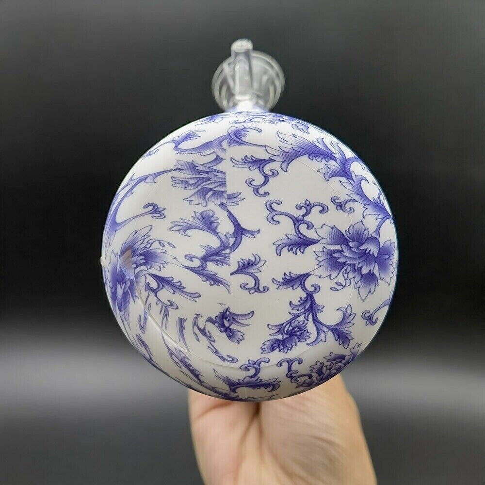 4.7" Silicone Water Pipe Smoking Pipes Hookah Purple Floral Bubbler + Glass Bowl
