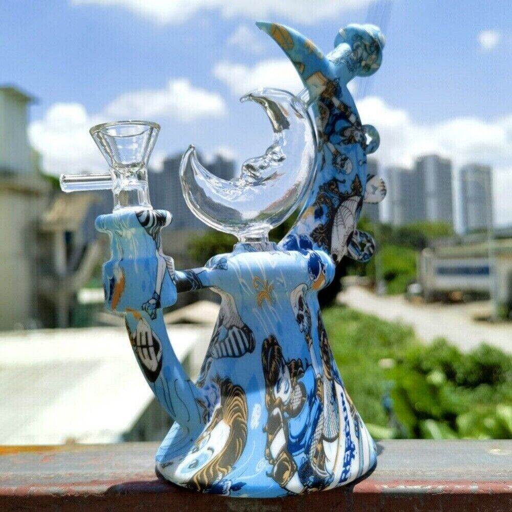 7.5 inch Silicone Smoking Water Pipe Moon Teapot Hookah Bong w/ Glass Bowl NEW - Maryjanes Bong Shop