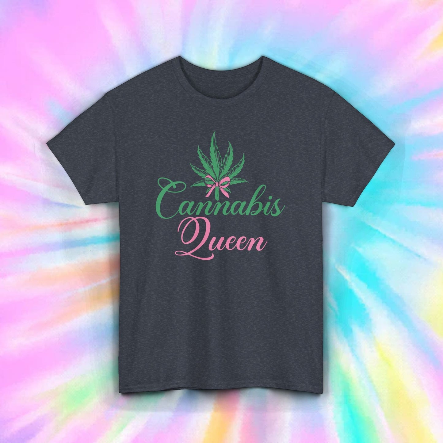 Cannabis Queen Pink Green Marijuana Leaf Funny Pot Stoner Shirt S-5XL 12 colors