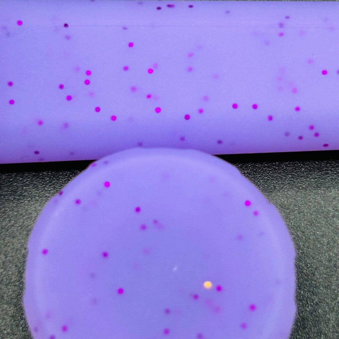 Silicone Smoking Pipe with Glass Bowl & Cap Lid | Purple Sparkle GLOWS - Maryjanes Bong Shop