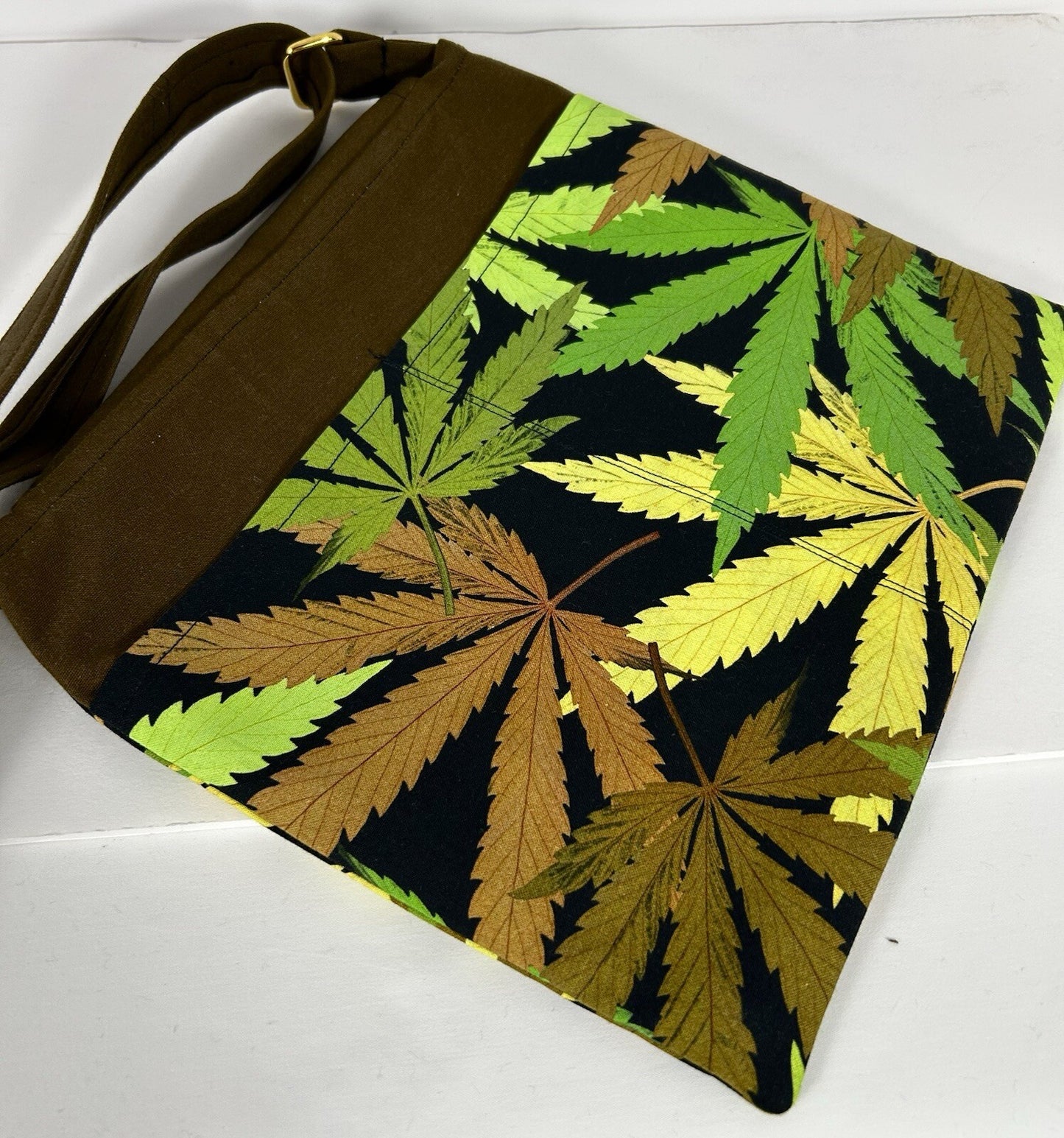 New Handmade Marijuana, Cannabis Cross Body Purse Hand Embroidered Peace Sign