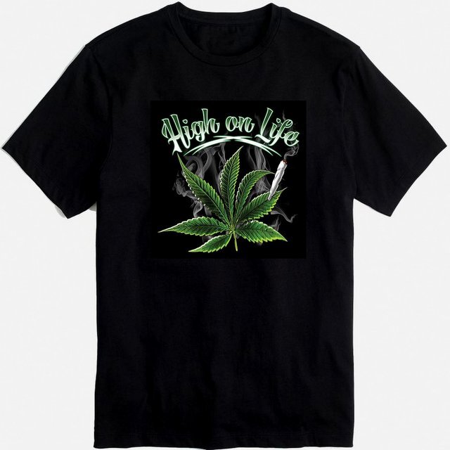 Weed Marijuana Leaf Gildan Heavy Cotton Graphic Adult T Shirt Black Small through 3XL