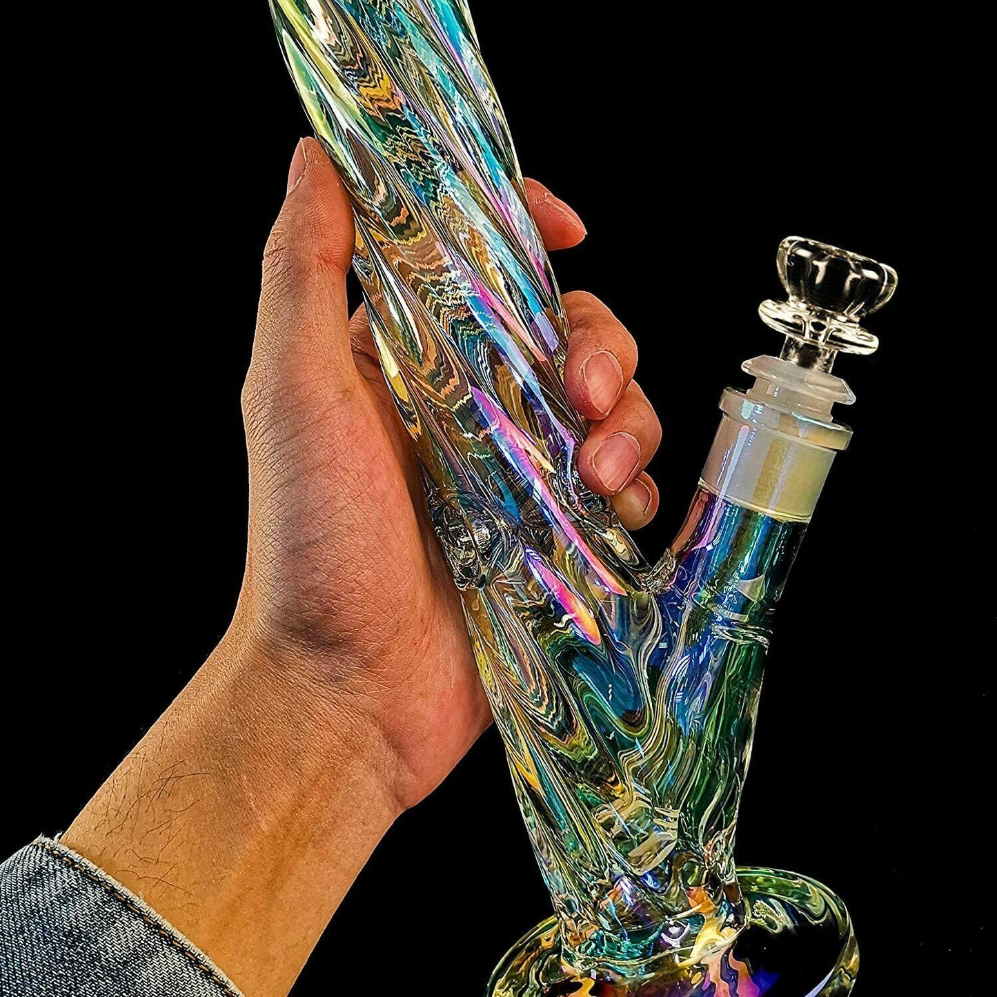13" Glass Bong Water Pipes Thick Percolator Bongs Smoking Hookah Bowl w/ ICE