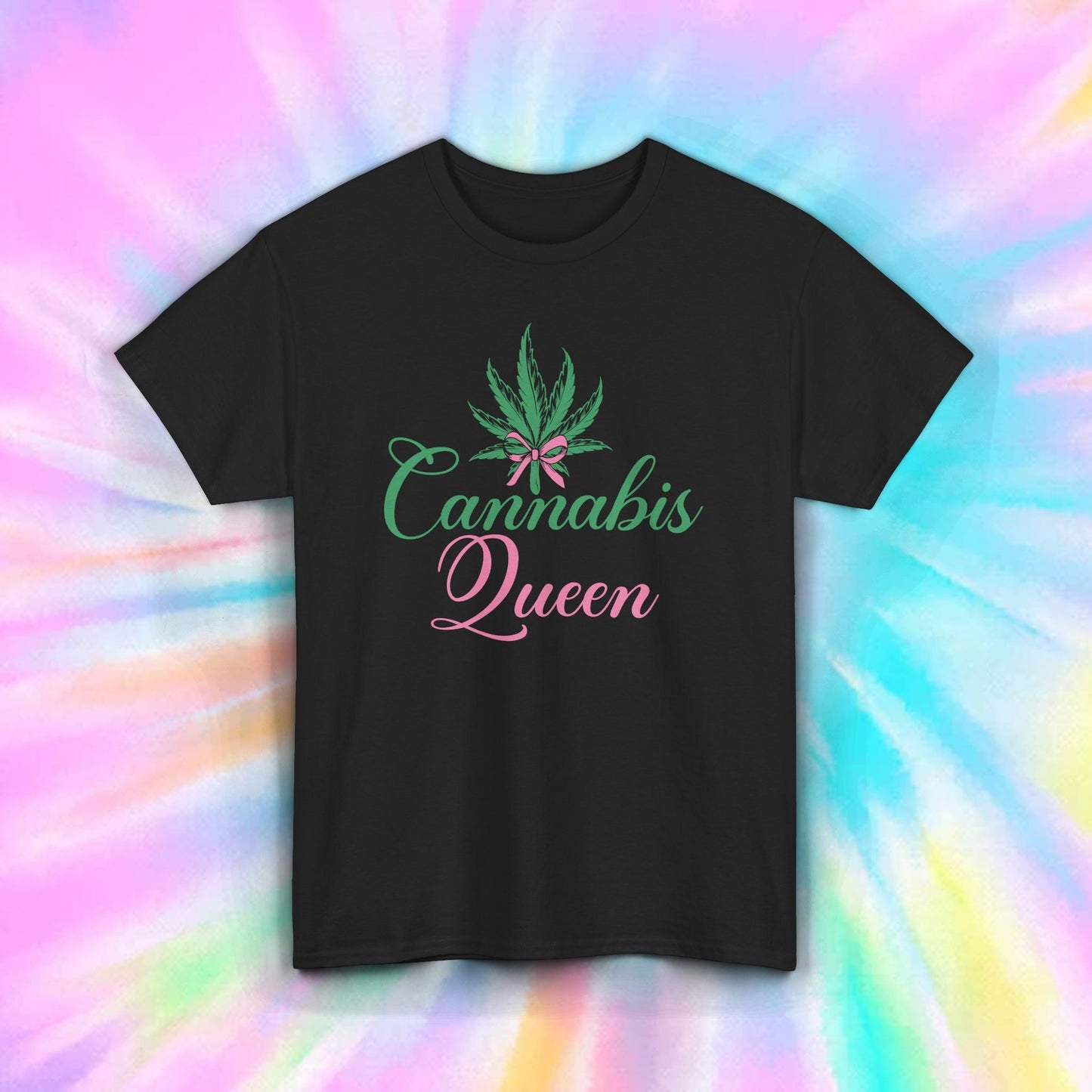 Cannabis Queen Pink Green Marijuana Leaf Funny Pot Stoner Shirt S-5XL 12 colors