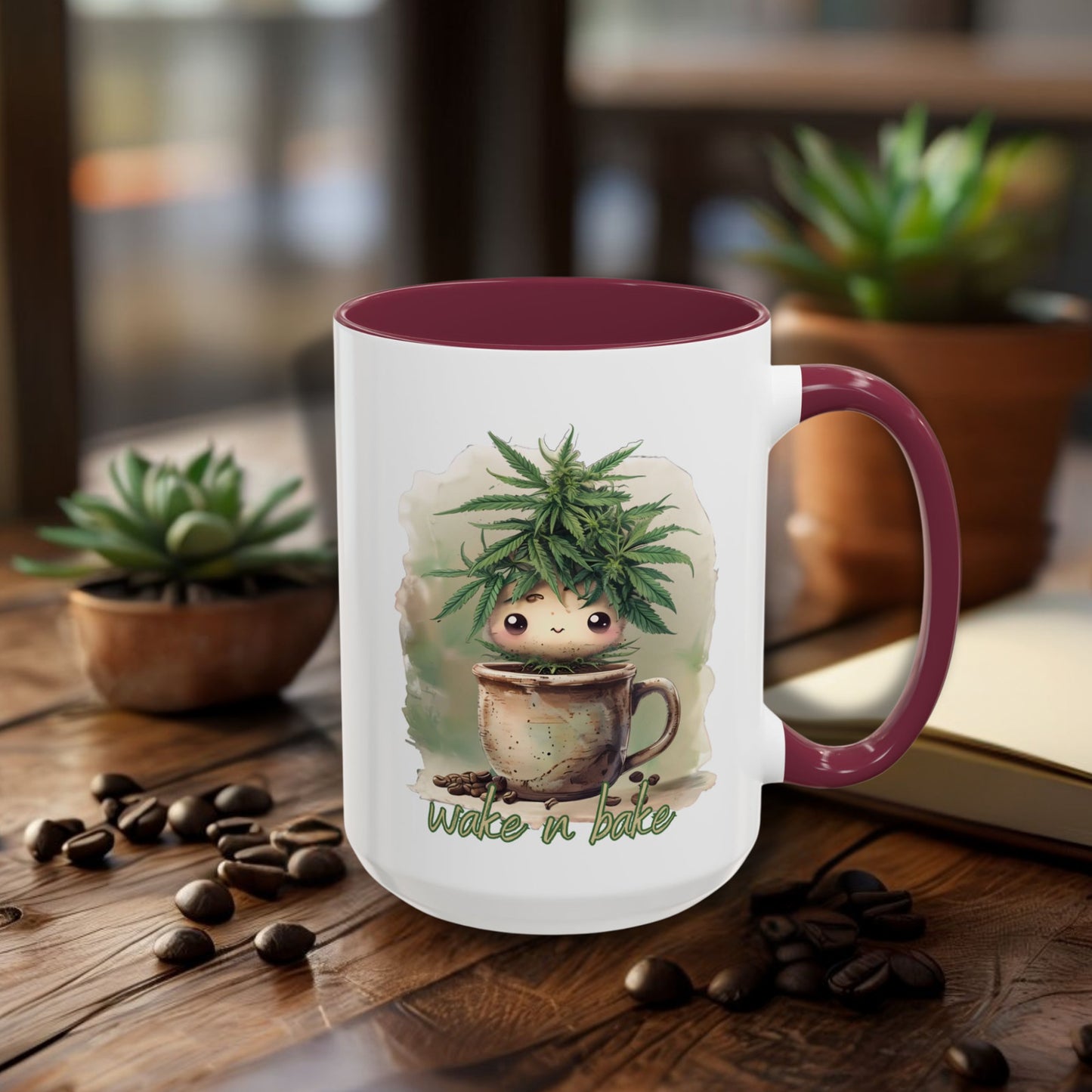 WAKE n BAKE Mug Cute Turnip Weed Cup 420 Coffee Lover Gift GenX Cannabis Stoner