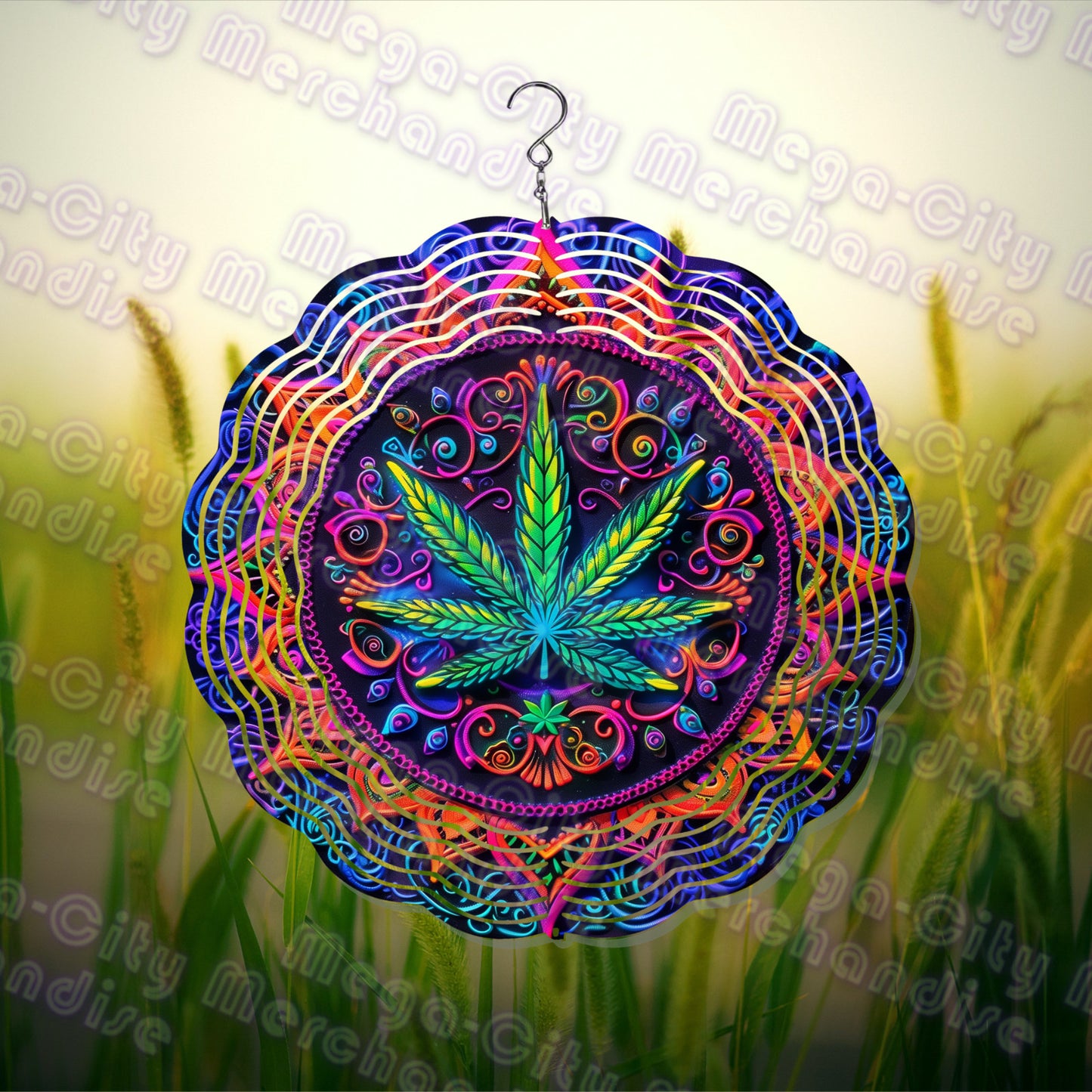 420 Themed 10inch Wind Spinner 6 Cool Styles with fluorescent option!