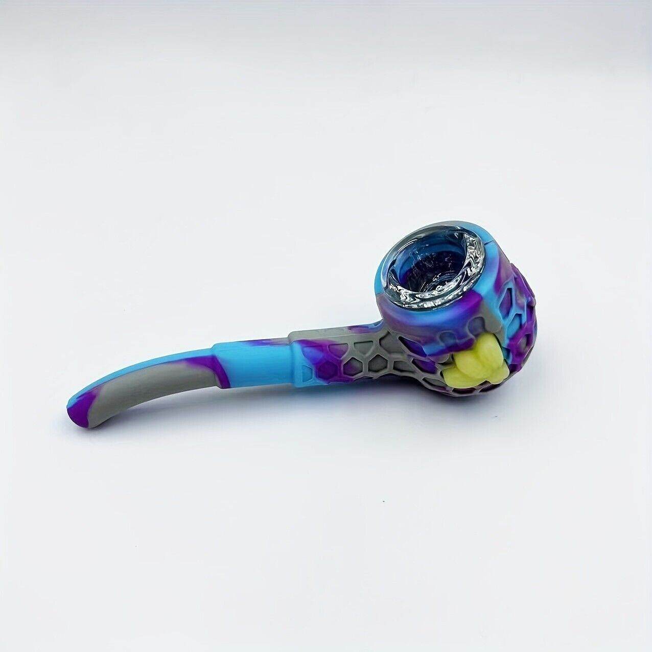 Silicone Smoking Pipe, Classic Vintage Silicone Tobacco Pipes with 9 Hole Glass - Maryjanes Bong Shop