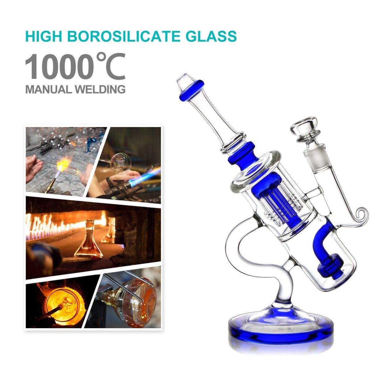 10'' Water Pipe Special Bong Perc Bong Smoking Hookah Heavy Glass Bongs - Maryjanes Bong Shop