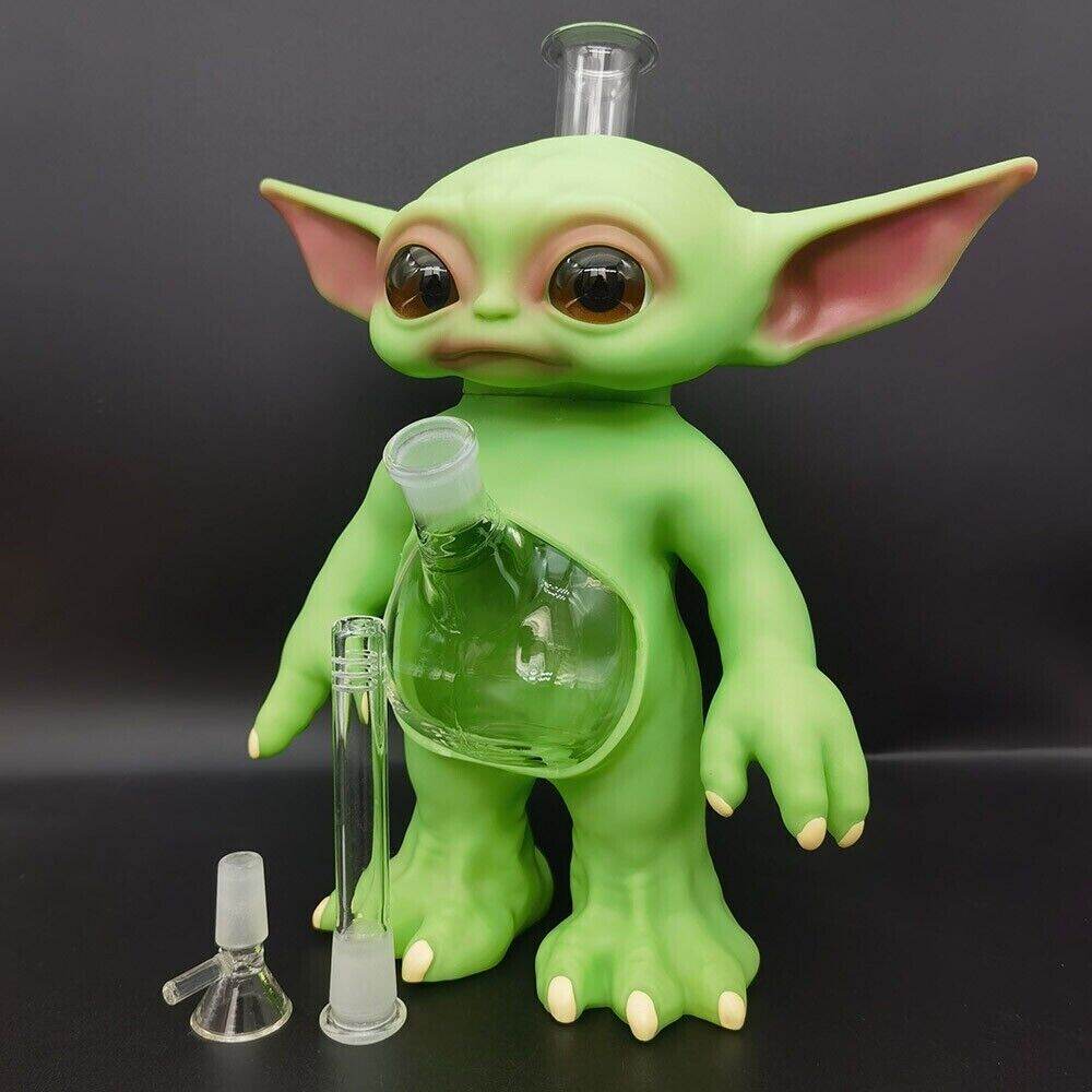 28.5cm Green Monster Hookah Silicone Water Pipe Smoking Hand Pipes W/ Glass Bowl - Maryjanes Bong Shop