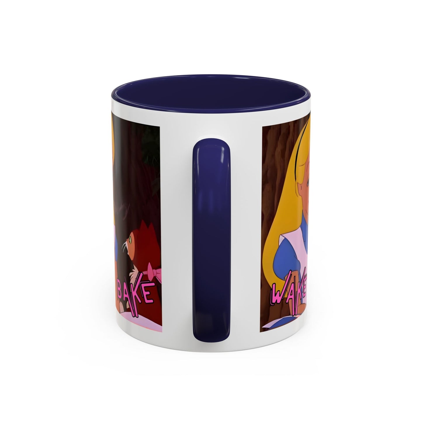 WAKE N BAKE Retro Coffee Mug (11, 15oz) Cartoon Alice Smoking Joint Vintage 420
