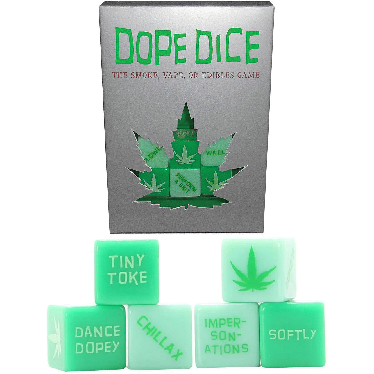 Dope Dice game set for potheads with fun action dice.
