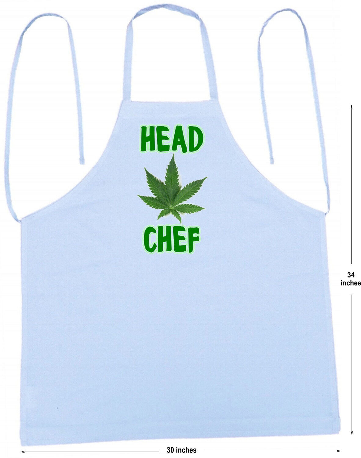 Cannabis Aprons Head Chef Marijuana Apparel, Weed Aprons, White Cooking Aprons