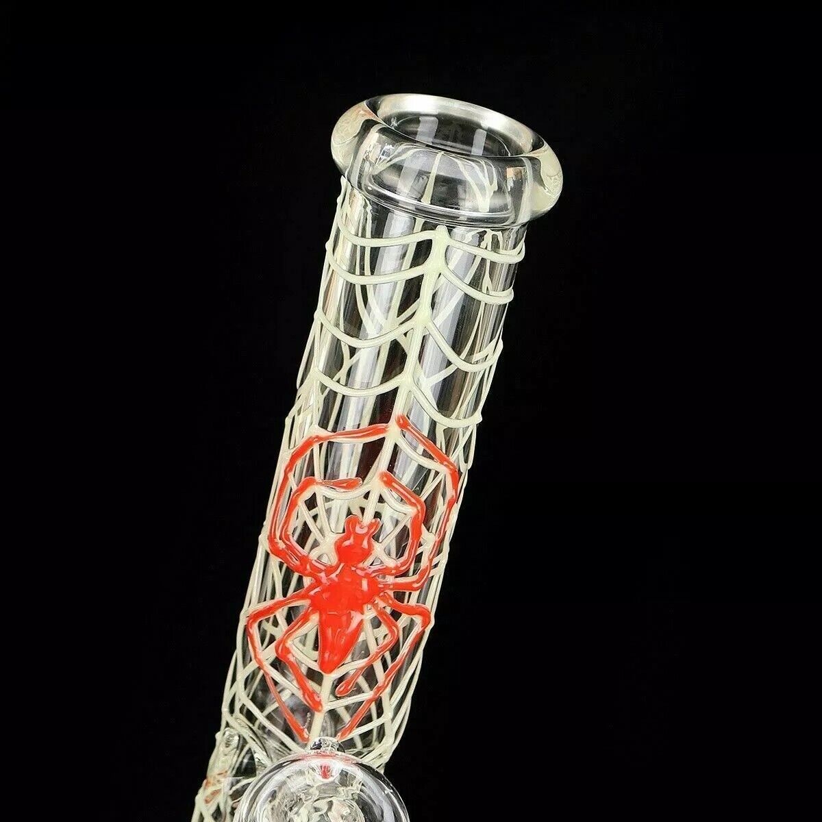 11" Glow in the Dark Spider Glass Hookah Water Pipe Smoking Pipes Beaker Bongs