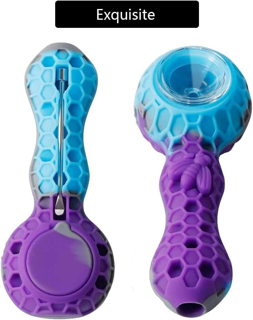 SILICONE SMOKING PIPE BOWl Silicone tobacco cigarette pipe best gift (purple)