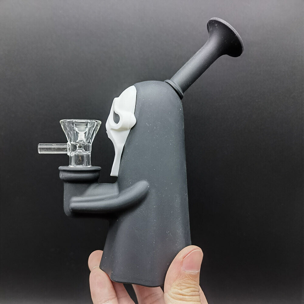 6.3" Faceless Man Hookah Smoking Bubbler Silicone Bong Water Pipe Shisha Bubbler