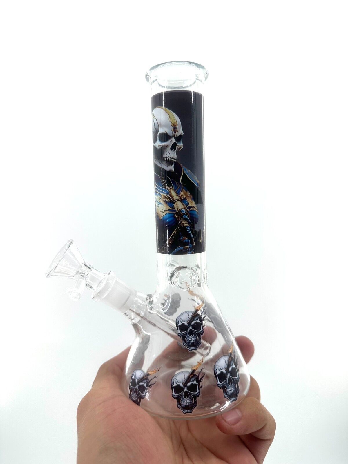8" Black Water Pipe Bong Glass Bongs Waterpipe