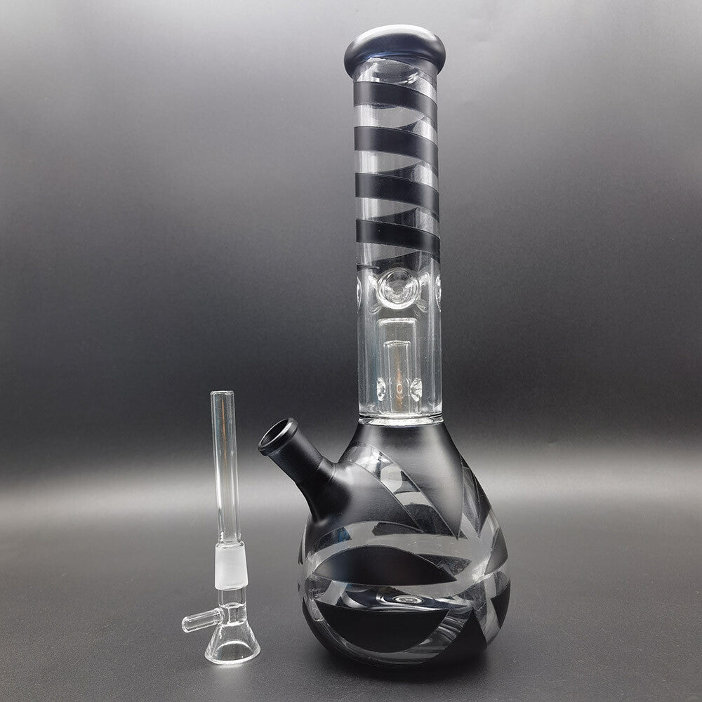 10.6" Black Glass Hookah Smoking Bong Percolator Bongs Water Pipe Shisha Pipes