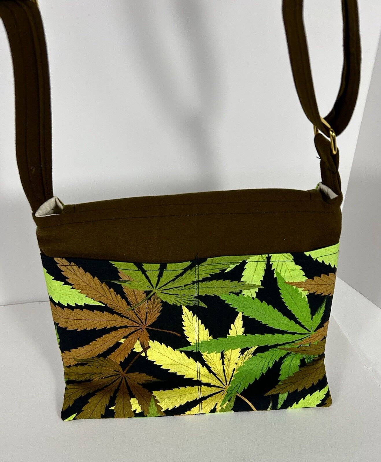 New Handmade Marijuana, Cannabis Cross Body Purse Hand Embroidered Peace Sign