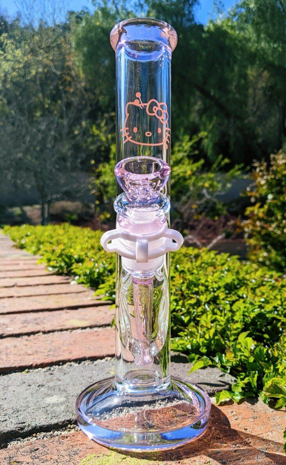 10 Inch Pink Hello Kitty Glass Bong Quality Tobacco Smoking Water Pipe Hookah - Maryjanes Bong Shop