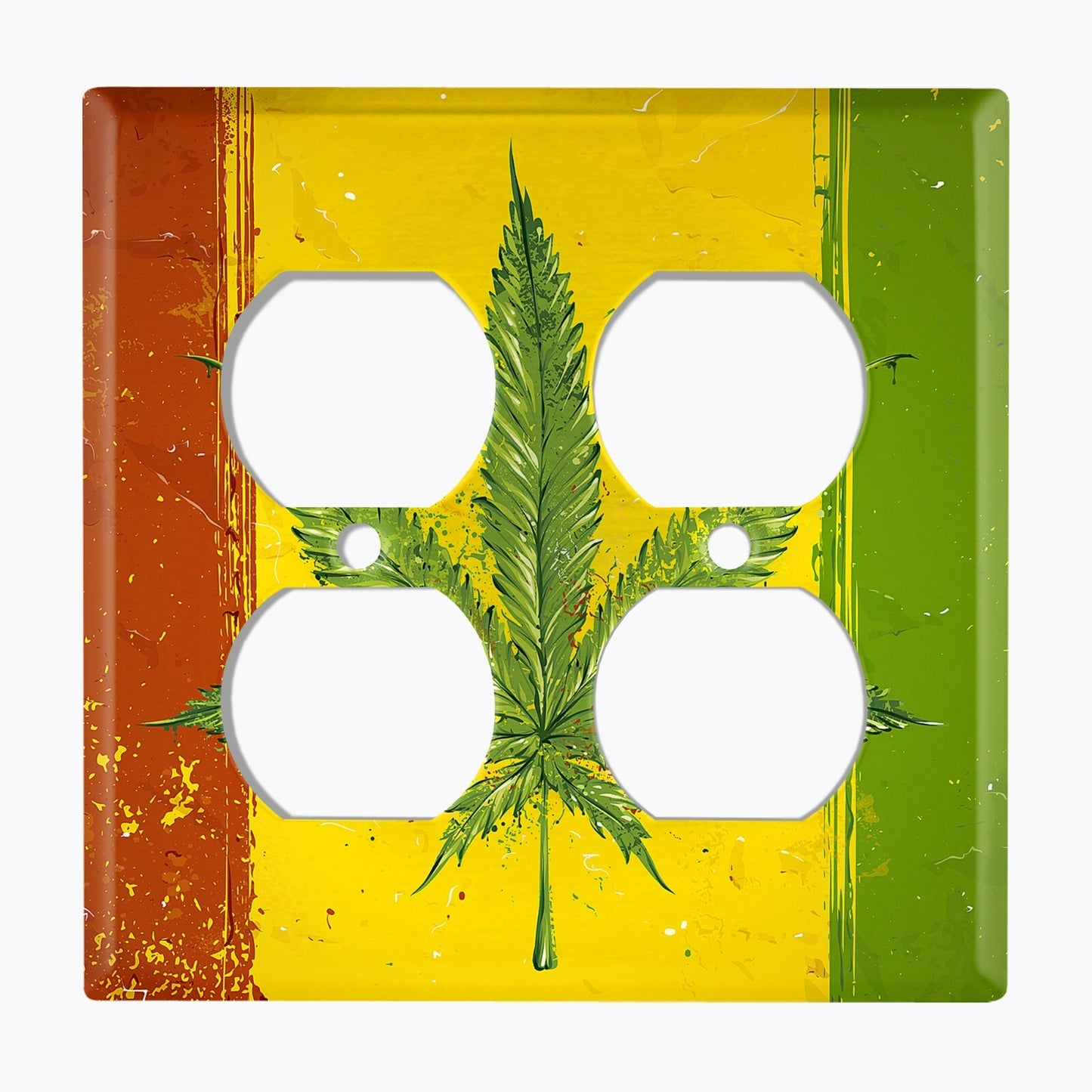 Metal Light Switch Cover Wall Plate Weed Flag Rasta
