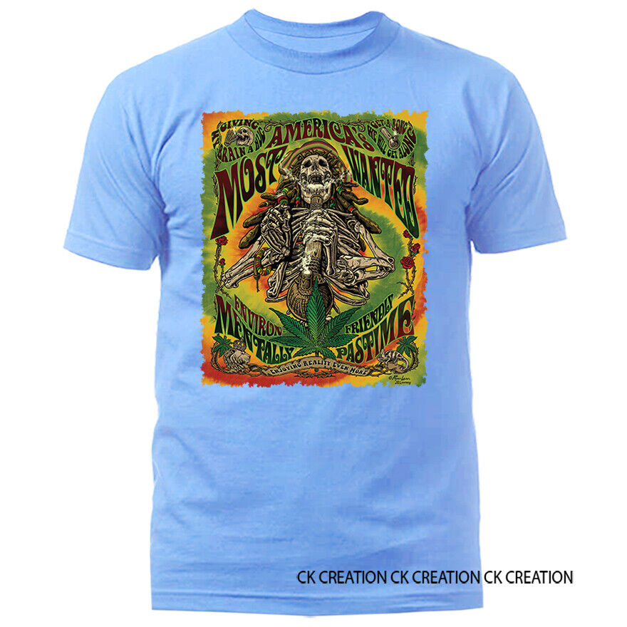 Most Wanted Marijuana Weed Pot Cannabis Graphic T-shirt 13 Colors sizes S to 5XL