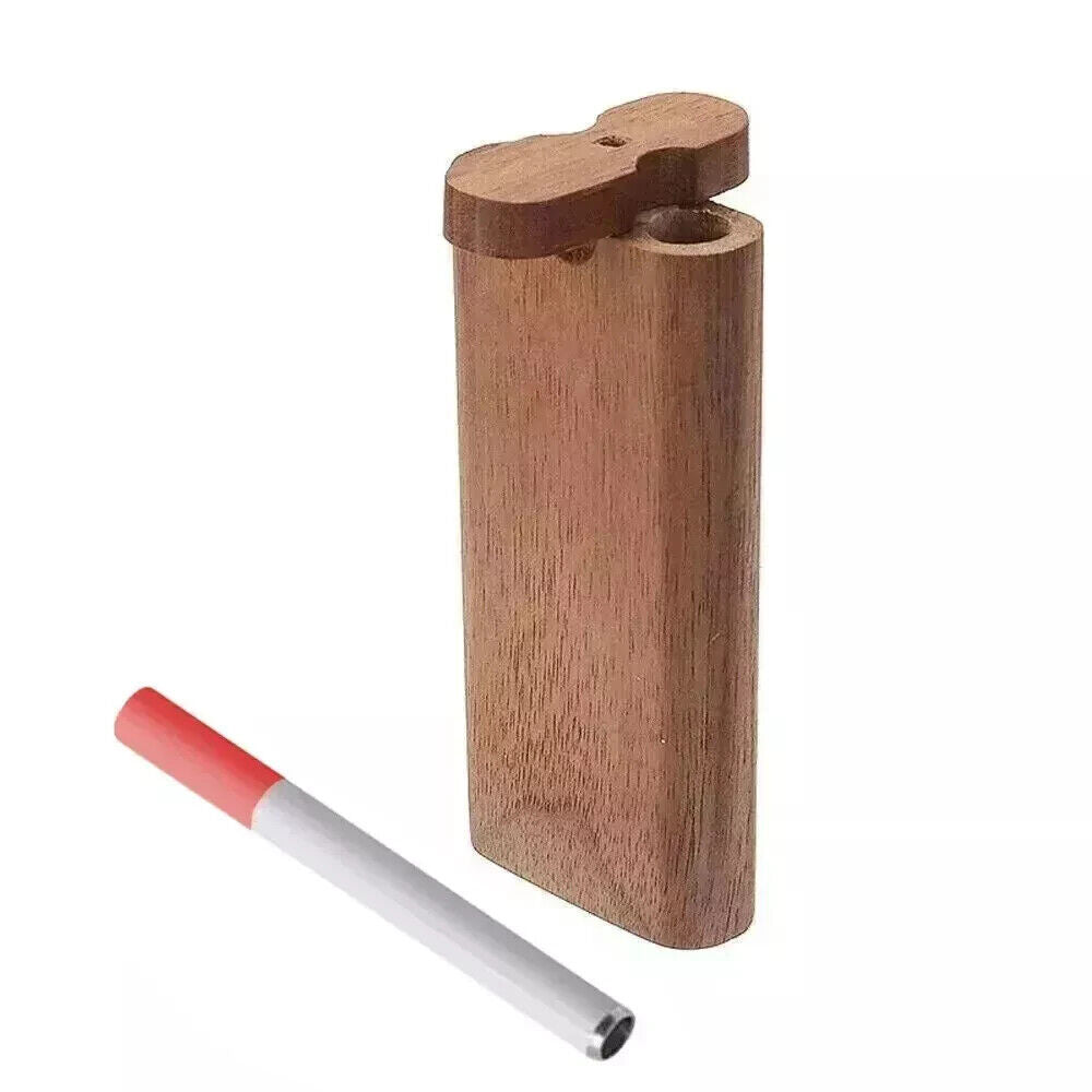 Wooden Dugout Pipe Self Cleaning Metal Bat Poker Smoking Pipe One Hitter Kit US