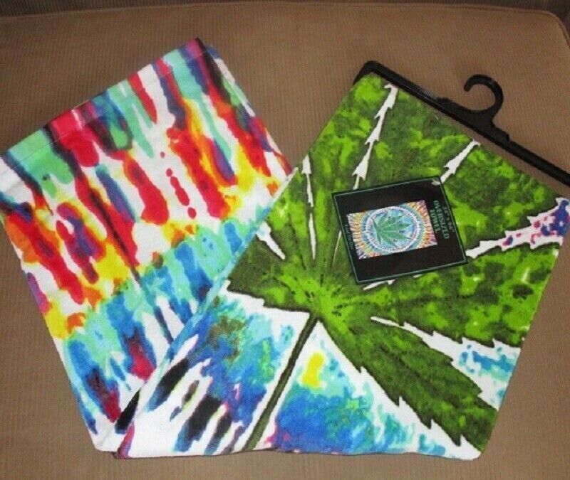 30x60 in Pot Leaf Tie Dye New Bath Beach Pool Gift Towel Marijuana Smoke Weed