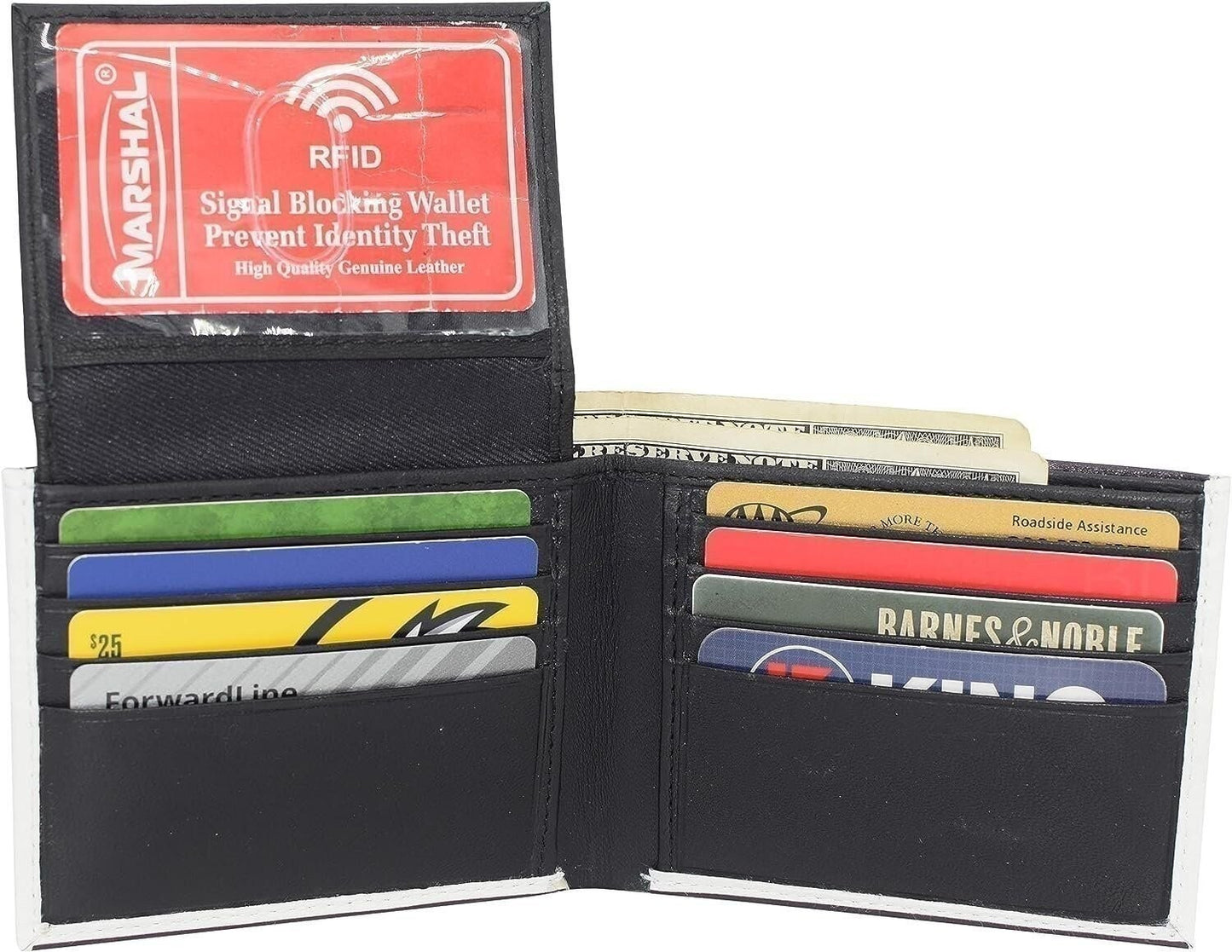 Printed Marijuana Leaf RFID Blocking Genuine Leather Bifold Wallet with Gift box