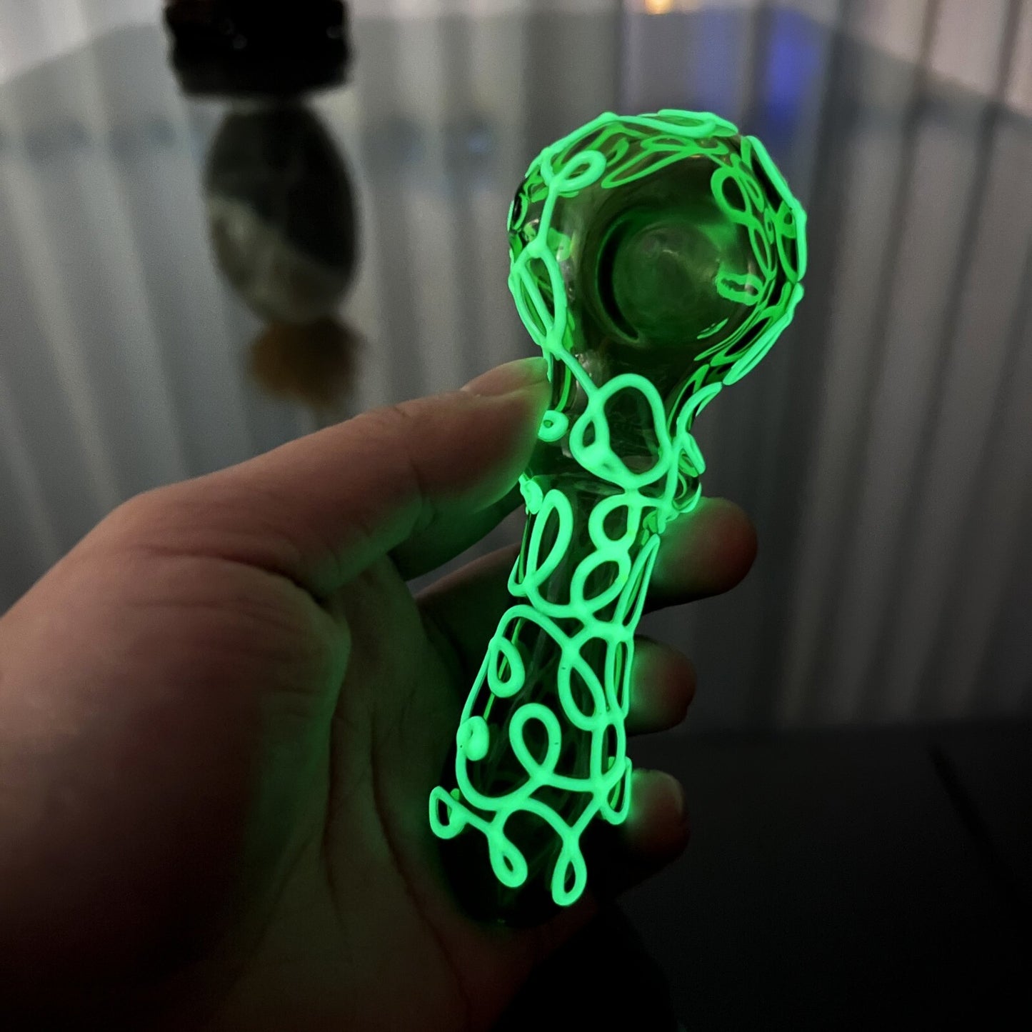 Luminous Glass Smoking Pipe, 4.72" Luminous Twisted Wire Glass Tobacco Pipes, Po