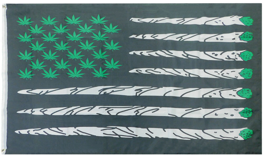 USA Marijuana 9 Point Leaf Flag 3x5FT Weed Banner Blunt Toke Dorm Decor 100D